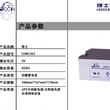 理士DJM1265 12V65 免维护铅酸蓄电池 便携式电源