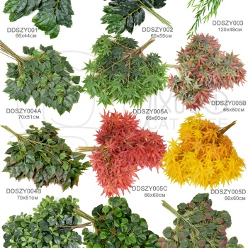 树猫仿真绿植绿萝万年青柠檬叶柳条植物叶子