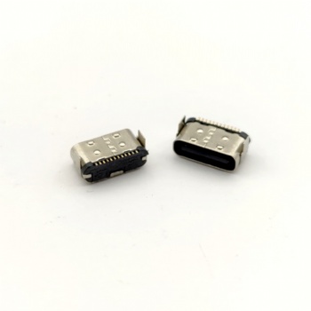 TYPE-C母座 12P 超短体4.75 两脚插板DIP 单排贴片 黑胶