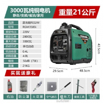 常德雷吉姆3千瓦便携式汽油发电机优质服务