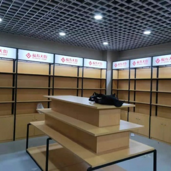 烟酒店烤漆展柜货架生鲜水果钢木货架单双面超市钛合金货架天津展柜货架厂