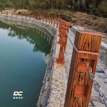 水泥仿木护栏混凝土公园河道水库预制桥市政道路防护栏杆景观户外