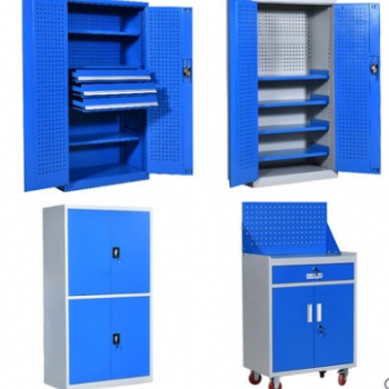 石家庄五金工具柜双开门带抽屉工具箱车间多功能移动工具车