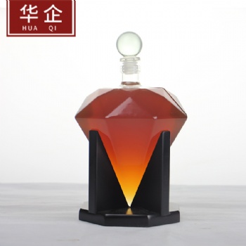 河间华企手工吹制钻石醒酒器异形高硼硅玻璃容器泡酒瓶1000ml