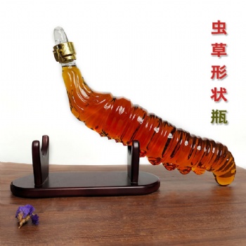 河间华企生产冬虫夏草高硼硅玻璃酒瓶创意艺术泡酒瓶750ml
