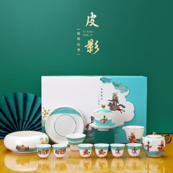 国潮文创礼品茶具，国粹经典皮影戏功夫茶具盖碗礼装