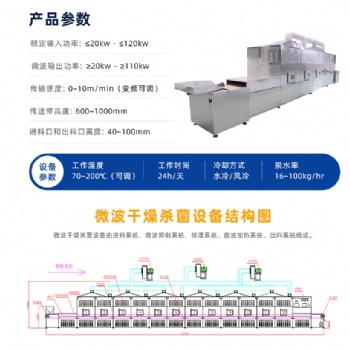 沃斯特大枣微波熟化设备隧道式五谷杂粮干燥杀菌机