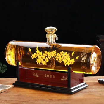 河间华企手工吹制精美喜鹊登梅酒瓶艺术工艺泡酒瓶
