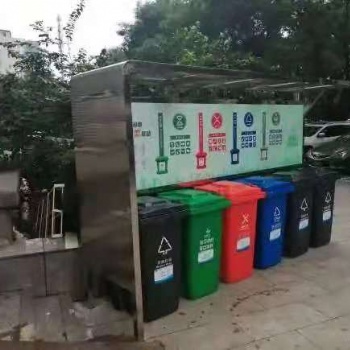 朝阳区定制加工不锈钢铁艺垃圾棚防雨棚