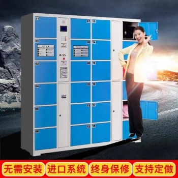 石家庄智能存包柜厂家,12门电子条码柜,指纹识别手机存放柜