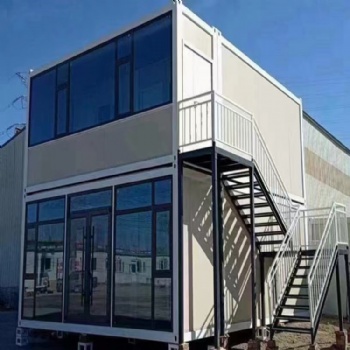 玻璃幕墙打包箱房 建筑办公箱房 安特防潮板材集成房屋