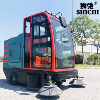 沃驰工厂车间工业扫地机物业公园全封闭落叶灰尘石子扫地机V-S10