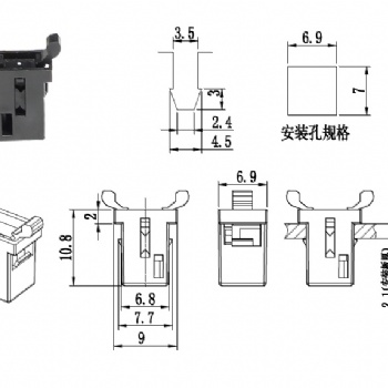 PR-10 优质垃圾桶塑料门扣开关 工具箱锁扣门锁开关 汽车工控门锁开关