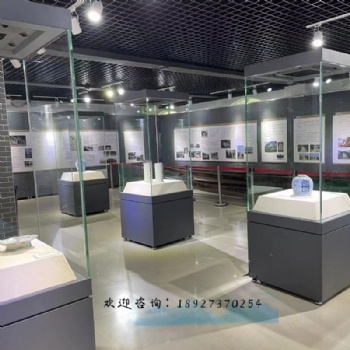 定做柜台玉器古董文物展览柜博物馆烤漆玻璃展柜