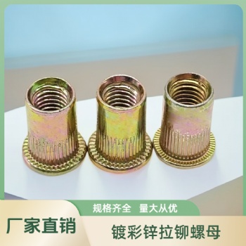 镀锌拉铆螺母平头竖纹小沉头拉姆螺丝帽M3m4M5M6M8M10M12